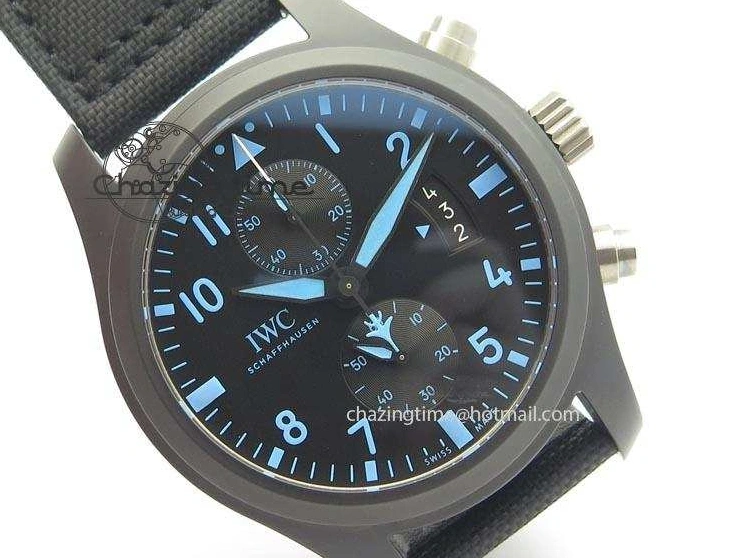 MIROTIME 0505 Pilot Chrono IW388003 Real Ceramic V6F 1:1 Best Edition On Black Nylon Strap A StreetReady 7284